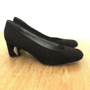 Stuart Weitzman Chic Pump Goosebump Heels Womens 6.5 Black Leather Made In Spain